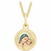 9Ct Gold Small Madonna & Child Necklace