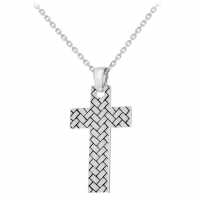 Sterling Silver Braided Cross Necklace