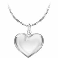 Sterling Silver Small 3D Heart Necklace  Бижутерия