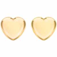 Sterling Silver Gold Plated Heart Studs