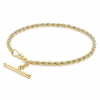 9Ct Gold T-Bar Rope Chain Bracelet  Бижутерия