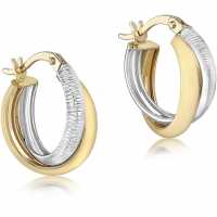 9Ct Gold 2-Colour Crossover Hoops