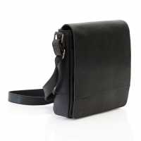 Пощальонска Чанта Rica Small Black Leather Messenger Bag