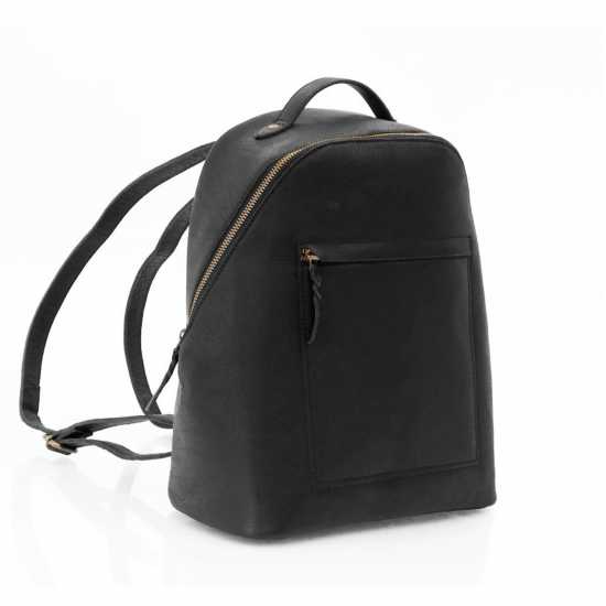 Rica Black Leather Ladies Backpack