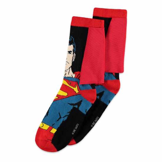 Spiderman Superman Man Of Steel With Cape Novelty Socks