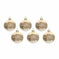 Gold Glass Bauble With Diamante/glitter Band Bauble