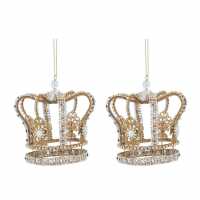 Gold Crown Decoration With Diamantes And Pearls