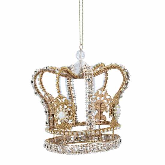 Gold Crown Decoration With Diamantes And Pearls