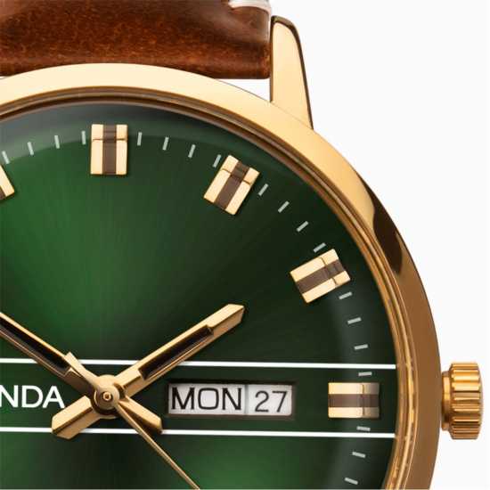 Sekonda 38Mm Gold Watch Round Case Green Dial  Бижутерия