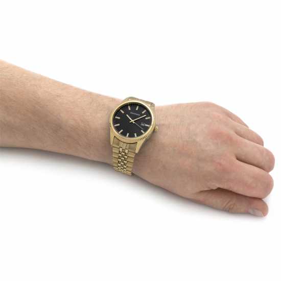 Sekonda 41Mm Gold Watch Round Case Black Dial  Бижутерия