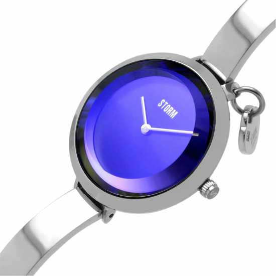 Storm Mera Siver Lazer Blue Stainless Steel Quartz Watch  Часовници