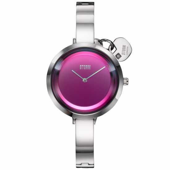 Storm Mera Silver Lazer Purple Stainless Steel Watch  Часовници