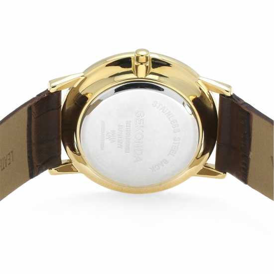 Sekonda 38Mm Gold Watch Round Case Champagne Dial  Бижутерия