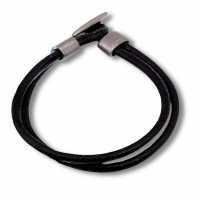 Men's Black Double Leather Bracelet 9726-np-mpleab