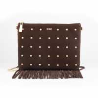 Дамски чанти Biba Suede Fringe Studded Pouch Biba Suede Fringe Studded Pouch Дамски чанти