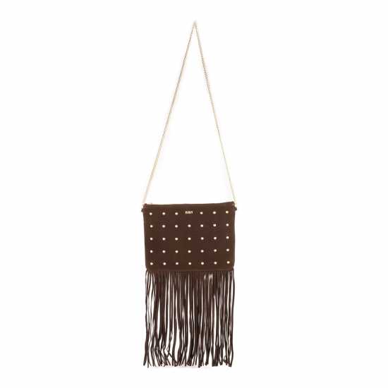 Biba Suede Fringe Studded Pouch  Дамски чанти