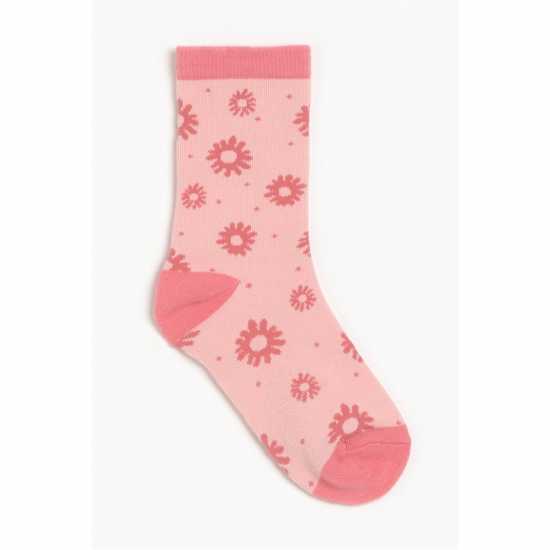 Girls Pack Of 7 Unicorn Floral Socks Pink/blue/white  Детски чорапи