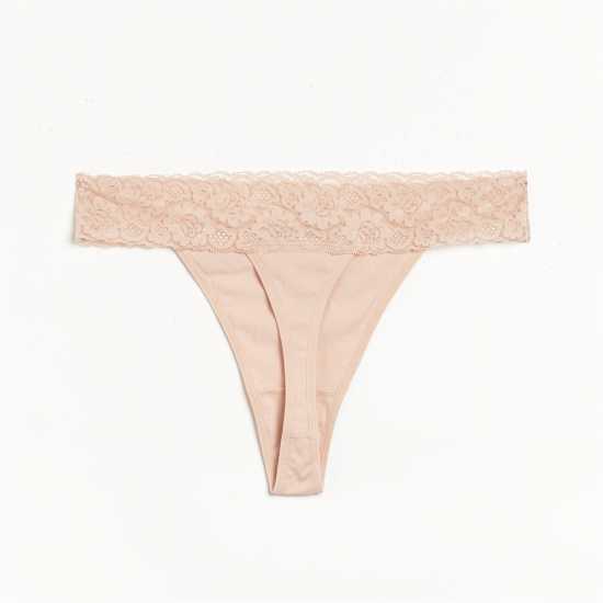 Дамско бельо Be You Pack Lace Trim Cotton Thong Be You Pack Lace Trim Cotton Thong Дамско бельо
