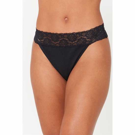 5 Pack Lace Trim Thong