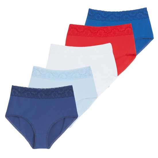 5 Pack Lace Trim Full Briefs Ombre Дамско бельо
