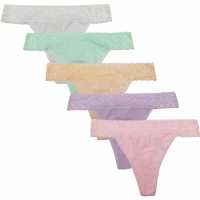 5 Pack Lace Trim Thong  Дамско бельо