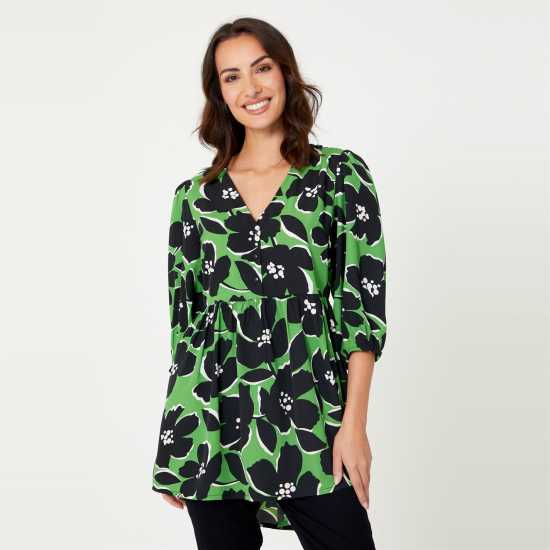 Дамски поли и рокли Be You V Neck Floral Tunic Be You V Neck Floral Tunic Дамски поли и рокли