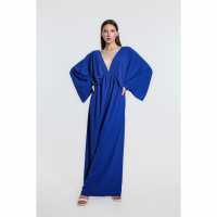 Sleeve Blue Jumpsuit  Дамски поли и рокли