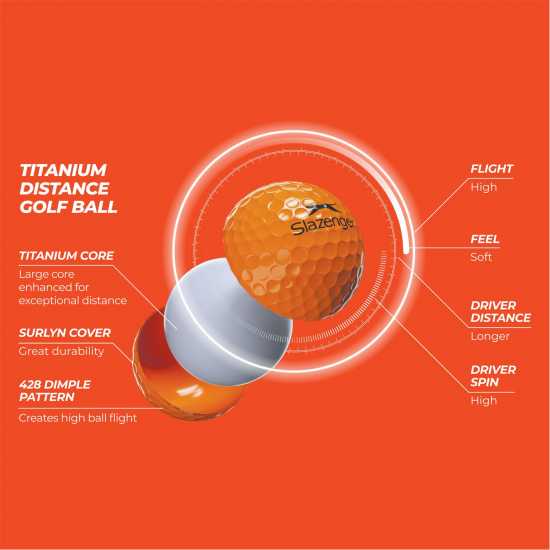 Slazenger Vseries Distance 12Pk Оранжево Голф топки