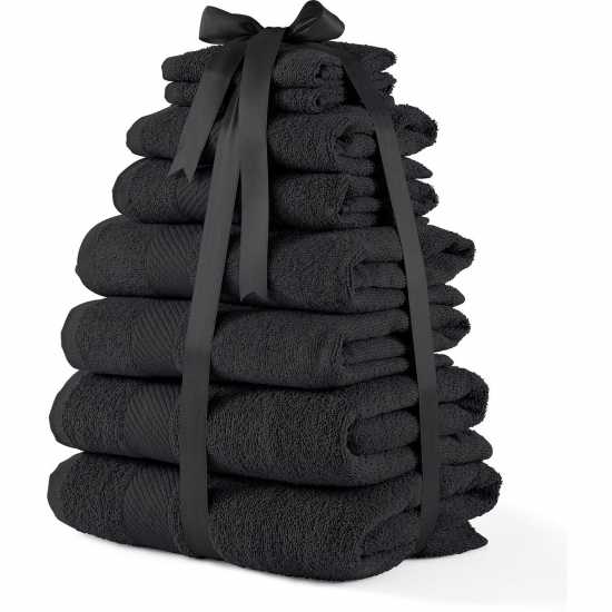 8 Piece Black Towel Bales  Хавлиени кърпи