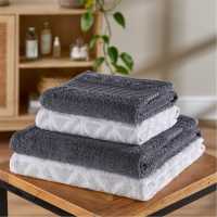 Piece Design Towel Bale - Silver And Slate