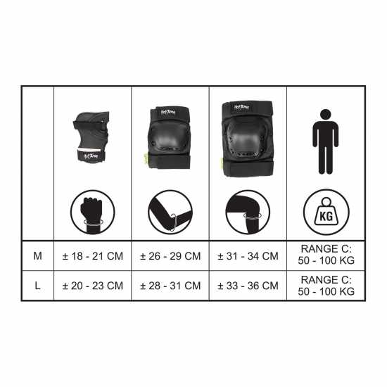 Hot Tuna Skate Protector 3Pc Set - Knee Pads Elbow Pad And Wrist Guards  Скейтборд