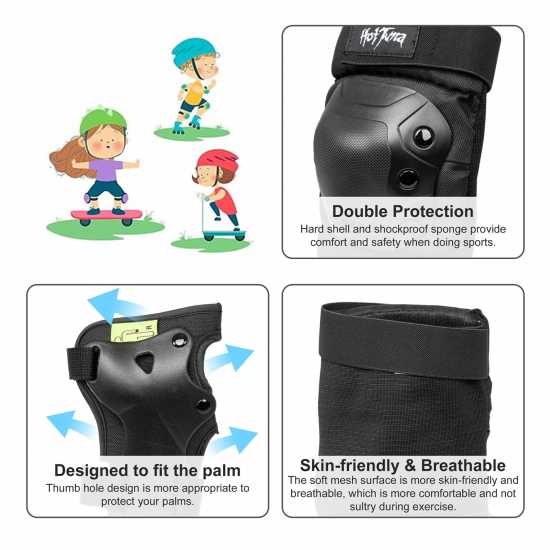 Hot Tuna Skate Protector 3Pc Set - Knee Pads Elbow Pad And Wrist Guards  Скейтборд