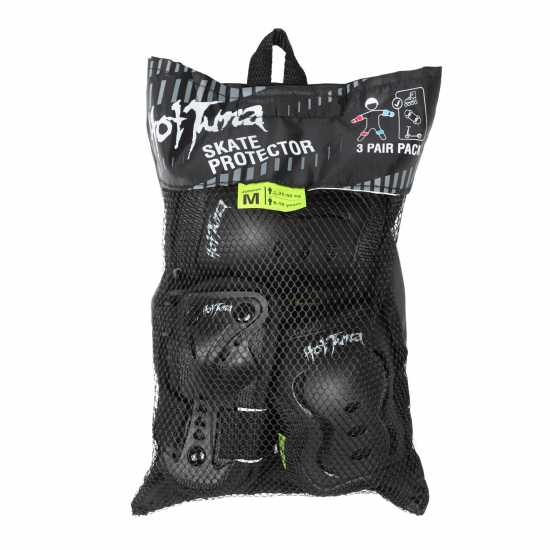 Hot Tuna Skate Protector 3Pc Set - Knee Pads Elbow Pad And Wrist Guards Черно Скейтборд