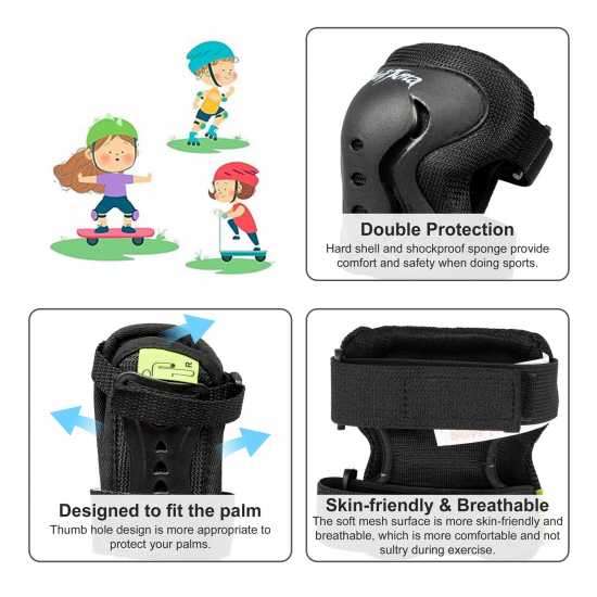 Hot Tuna Skate Protector 3Pc Set - Knee Pads Elbow Pad And Wrist Guards Черно Скейтборд