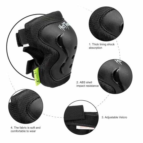Hot Tuna Skate Protector 3Pc Set - Knee Pads Elbow Pad And Wrist Guards Черно Скейтборд