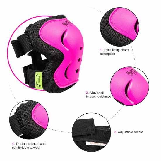 Hot Tuna Skate Protector 3Pc Set - Knee Pads Elbow Pad And Wrist Guards Розово Скейтборд