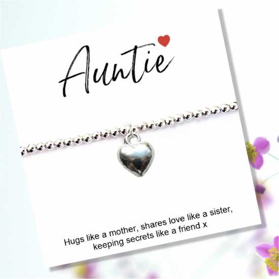 Auntie Gift Card With Heart Charm Bracelet 616-Cd