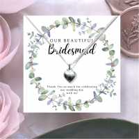 Bridesmaid Heart Necklace & Eucalyptus Card