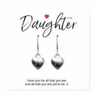 Daughter Gift Card With Heart Earrings 614-Cd-Fhhr