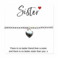 Sister Gift Card & Heart Charm Bracelet 613-Cdss-S