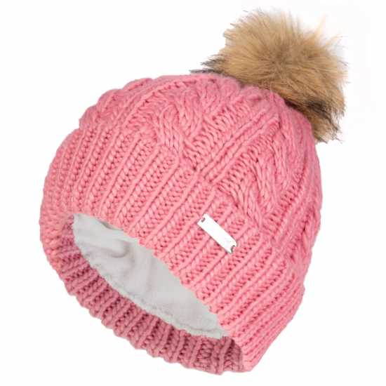Golf Faux Fur Pom Pom Fleeced Beanie Hat Ladies Pink Шапки с козирка