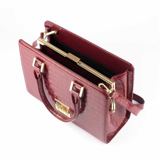 Biba Skyler Tote Bag Бордо Крокодил Дамски чанти