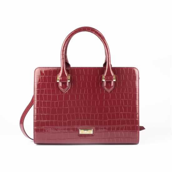 Biba Skyler Tote Bag Бордо Крокодил Дамски чанти