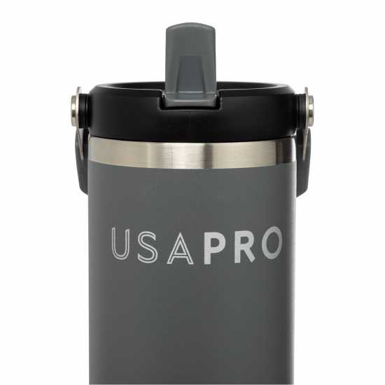 Бутилки за вода Usa Pro Travel Cup With Flip Straw Акула Сиво Usa Pro Travel Cup With Flip Straw Акула Сиво Бутилки за вода