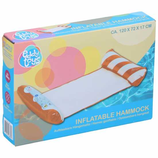 Eddy Toys Inflatable Hammock 120X72Cm Orange/White Eddy Toys Inflatable Hammock 120x72cm Orange/White