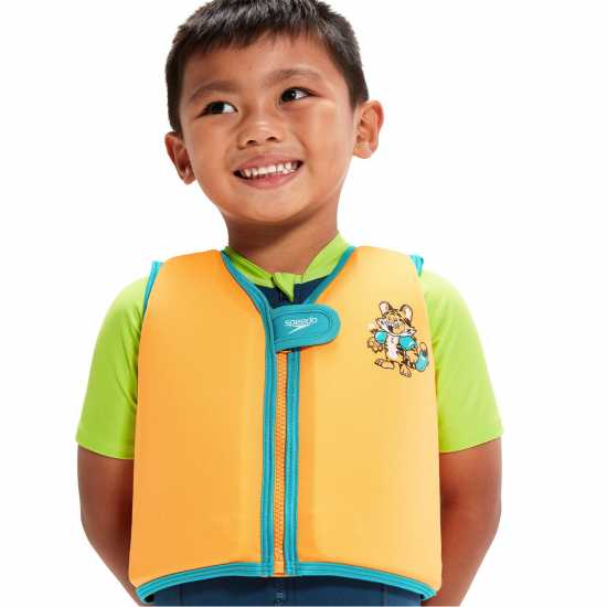 Speedo Learn To Swim Float Vest Oran/Aquar/Blk Детски бански и бикини