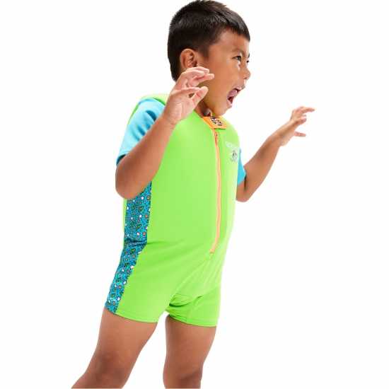 Детски бански и бикини Speedo Learn To Swim Float Suit Лазурен/Зелен Speedo Learn To Swim Float Suit Лазурен/Зелен Детски бански и бикини