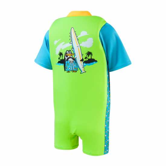 Speedo Learn To Swim Float Suit Azure/Green Детски бански и бикини