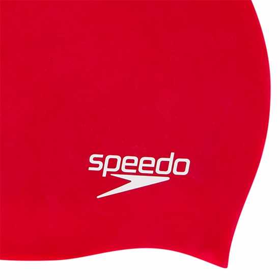 Speedo Plain Moulded Silicone Cap Red Junior Speedo Plain Moulded Silicone Cap Red Junior