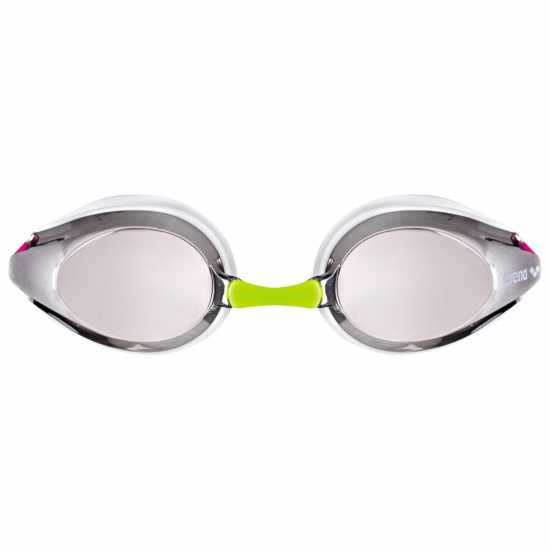 Arena Junior Tracks Mirror Racing Goggles Silver/White 